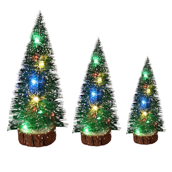 Catzon 3 Pcs Mini Christmas Tree with Lights