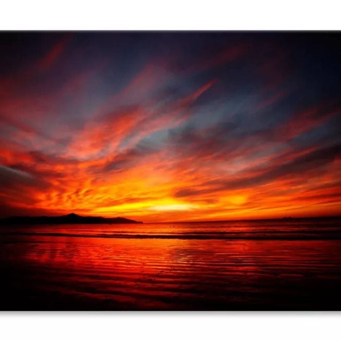 Red, Orange, And Yellow Sunset in Cost   Print 100% Australian Made 150 x 100cm  (Stretched)