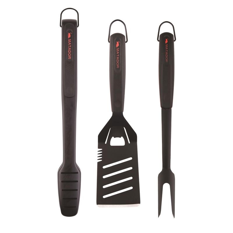 Black Non-Stick 3 Piece BBQ Tool Set