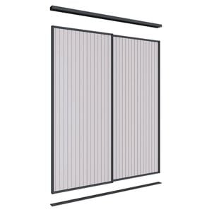 Lugna 2100 x 1201-1800mm Black VJ Panel Wardrobe Double Sliding Doors