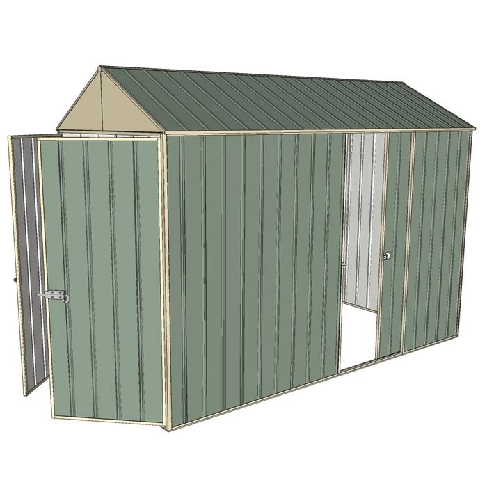 Build-a-Shed 1.5 x 3.0 x 2.3m Single Sliding Side Door Gable Shed - Green