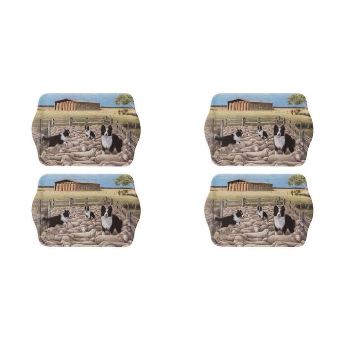 2x 2pc Ashdene Working Dogs Sheep Yard Scatter Tray Trinket Organiser 21x14.2cm