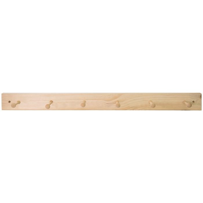 Mode 6 Hook Natural Pine Board Hook Rack