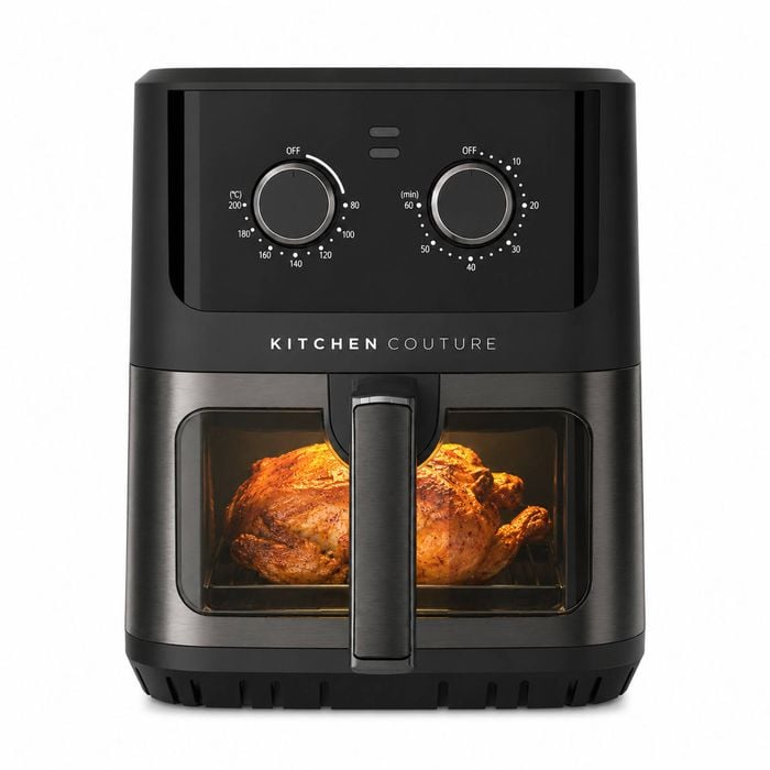 Kitchen Couture 6.5l Family Air Fryer, Viewing Window, 1600w, Dual Dial Black
