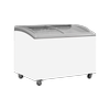 Exquisite Curved Glass Display Chest Freezers with 5 Baskets