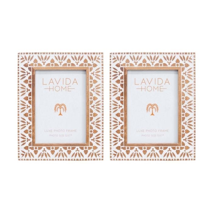 2pk Lvd 5x7 Inch Saffra Table/wall Hanging Picture/photo Frame 24.5x19.5x2cm