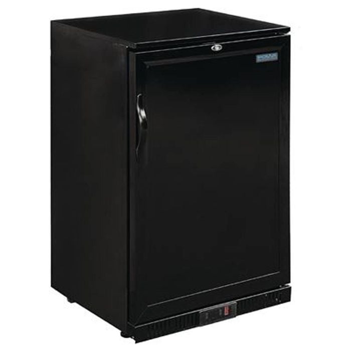 Polar Back Bar Cooler G-series Single Solid Door Black 138ltr 900mm Commercial Fridge