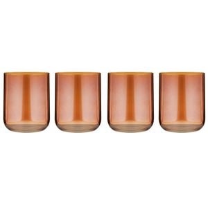 2x 2pc Tempa Verity Lowball Tumbler Drinking Glass Set - Amber