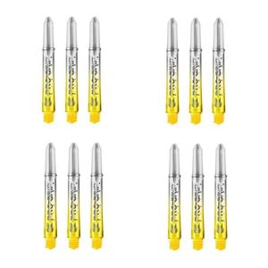 12pc Target Pro Vision Polycarbonate Shaft Dart Game Accessory Medium Yellow