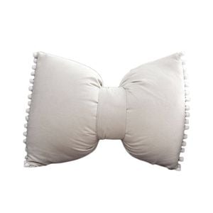 Catzon Bow Throw Pillow Covers with Pom Poms Soft Velvet Boho Decor-Mustard Green