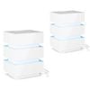 Ufurniture 2xled Bedside Table With 3 Drawers & Charging Station High Gloss Modern Nightstand, White