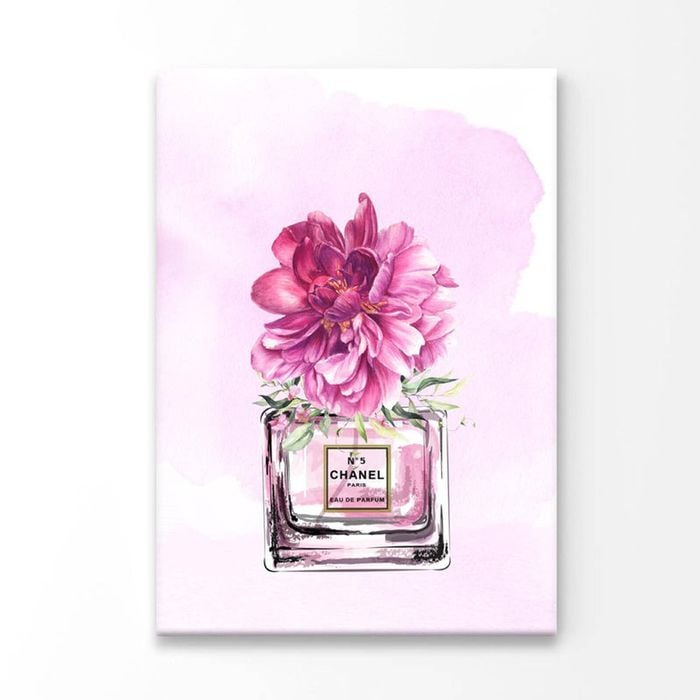 Perfume With Pink Shaded Flower   Print 100% Australian Made 100 x 150cm  (Stretched)