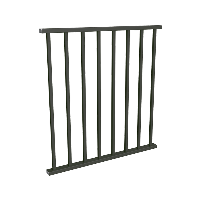 ProtectorAl 0350 - 0900 mm W x 950 mm H Woodland Grey Aluminium Flat Top Square Picket Balustrade Panel