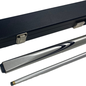 Cuemaster Silver Metallic Pool Snooker Billiard Cue and Black Cue Case