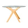 Charlie 100cm 4 Seater Round Glass Dining Table - Oak