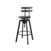 Levede Adjustable Swivel Bar Stool With Backrest Dark Wood