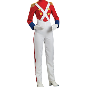 Toy Soldier Costume Adults Halloween Fancy Dress Book Week Jumpsuit Red