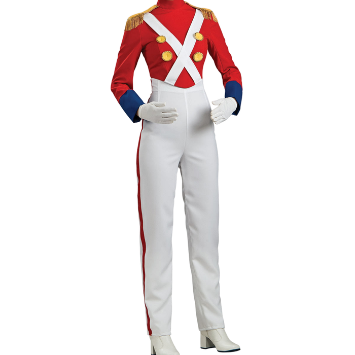 Toy Soldier Costume Adults Halloween Fancy Dress Book Week Jumpsuit Red