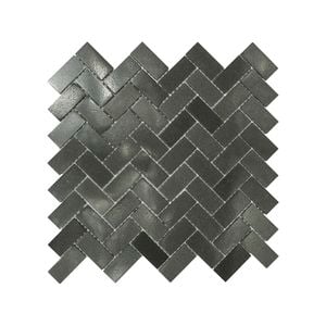 Decor8 281 x 287mm Herringbone Basalt Polished Mosaic Tile