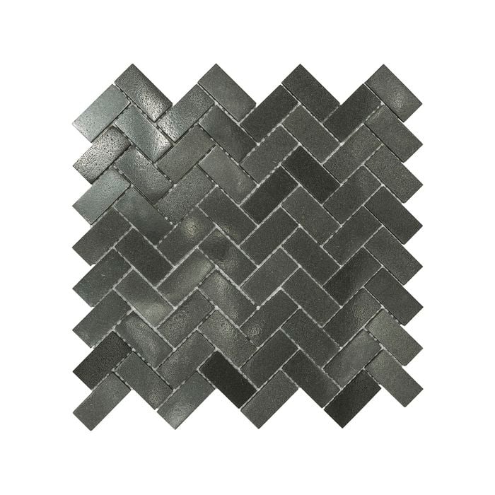 Decor8 281 x 287mm Herringbone Basalt Polished Mosaic Tile