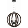 Telbix Vestal Modern Pendant Hanging Lamp Light Metal Wood Black Walnut Matte Wood Tones