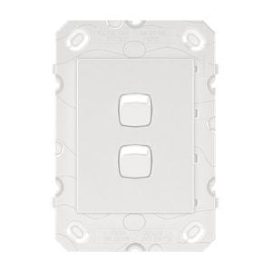 HPM ARTEOR 2 Gang Wall Switch - Grid Only - White