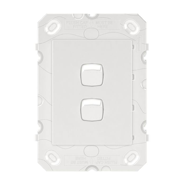 HPM ARTEOR 2 Gang Wall Switch - Grid Only - White