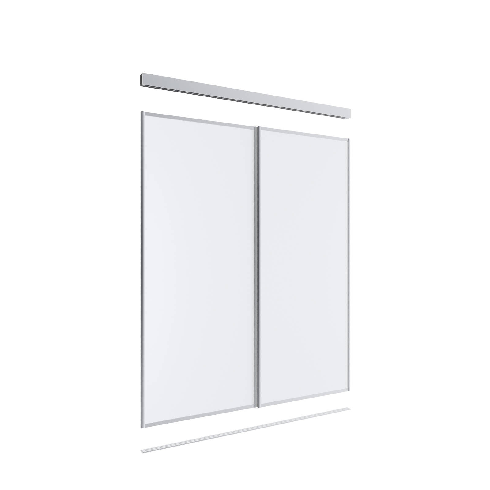 Lugna 2100 x 1201-1800mm Double Melamine Wardrobe Sliding Door Custom Package