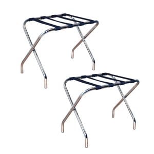 Harbour Housewares Folding Metal Luggage Racks - Pack of 2