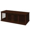 Paws and Willow Double Espresso with Espresso Top  Wooden Dog Crate Barn Doors with Bars