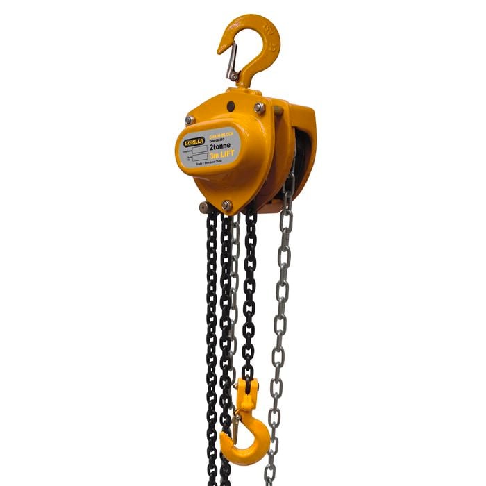 Gorilla 2000kg Chain Block With 3m Lift