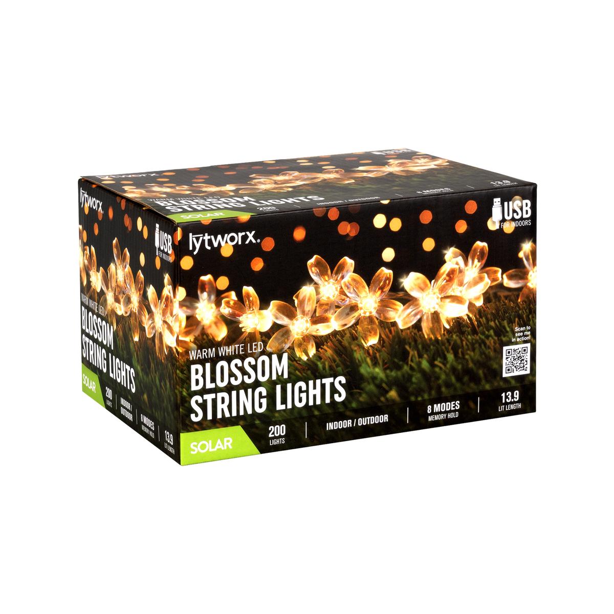 Lytworx Solar Warm White Blossom String Lights - 200 Pack - Bunnings ...