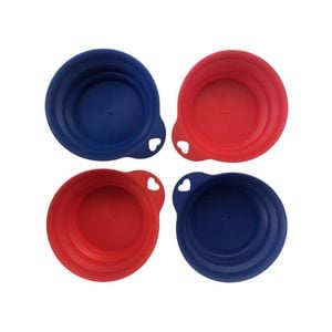 Yes4pets 4 X Pet Portable Folding Bowl Dog Cat Food Feeding Water Feeder Collapsable Travel