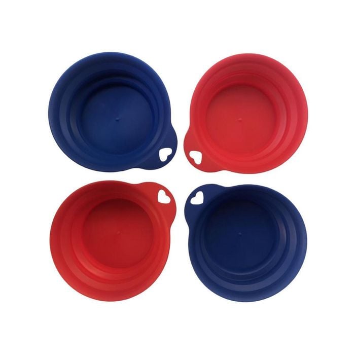 Yes4pets 4 X Pet Portable Folding Bowl Dog Cat Food Feeding Water Feeder Collapsable Travel