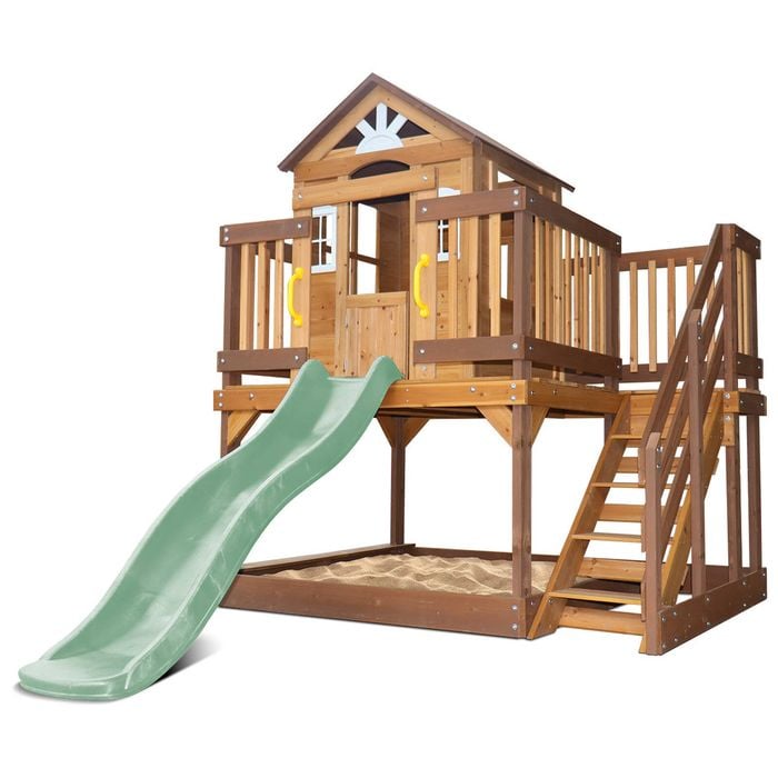 Lifespan Kids Silverton Cubby House With 1.8m Slide (pastel Green)