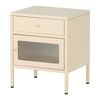 Familand Steel Side End Table Bedside Tables nightstand with Storage Drawer in Cream