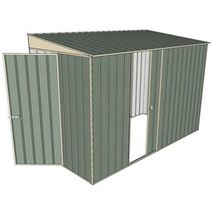 Build-a-Shed 1.5 x 3 x 2m Hinged Door Tunnel Shed with Hinged Side Door - Green