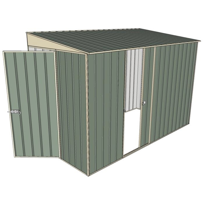 Build-a-Shed 1.5 x 3 x 2m Hinged Door Tunnel Shed with Hinged Side Door - Green