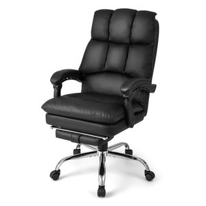 Costway Home Office Chair Reclining Gaming Swivel Task Chair-Black