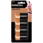 Duracell D Alkaline Coppertop Batteries - 4 Pack