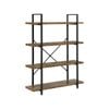 IHOMDEC 4 Tier Industrial Style Bookshelf Dark Brown