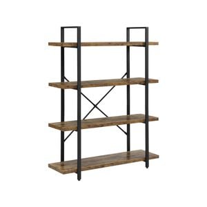 IHOMDEC 4 Tier Industrial Style Bookshelf Dark Brown