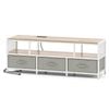 Costway 3-tier Tv Stand For Tvs Up To 65” Entertain Center Natural