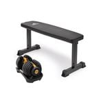 Powertrain 24kg Gold  Adjustable Dumbbell w/ 10437 Adidas  Bench