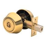Gainsborough Polished Brass G4 Round 550 Double Cylinder Keyed Deadbolt