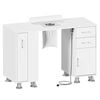 Ufurniture Manicure Table Nail Desk Electric Dust Collector Dust Bag Wrist Rest Drawers Cabinet Storage White