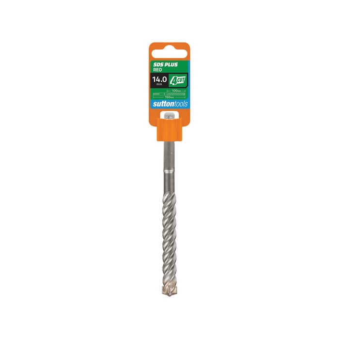 Sutton Tools 14.0 x 160mm 4 Cut SDS Plus Masonry Drill Bit