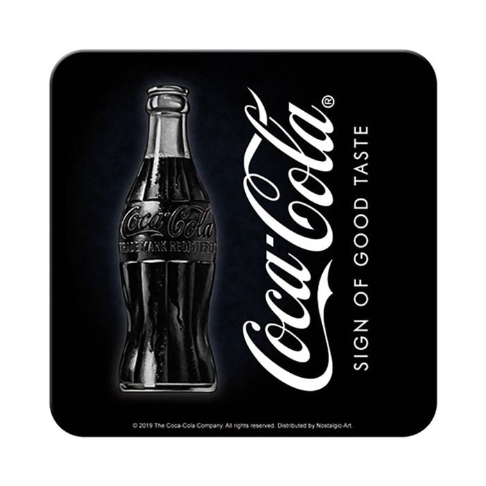 Nostalgic Art Metal Square Drinks Coaster Coca Cola Sign of Good Taste 9x9cm