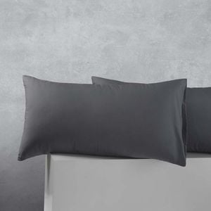 Accessorize Bedroom Collection 50cm x 90cm Charcoal King Cotton Polyester 2 Pack Pillowcases