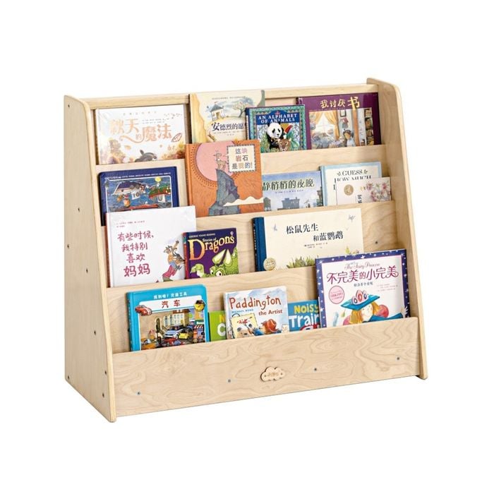 Jooyes Kids 4 Tier Wooden Display Bookcase - Single Side - 82cm | Bookshelf | 70cm